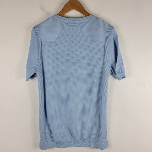 New LCR Black Edition Textured Ribbed Waffle Knit Short Sleeve Polo Shirt - Picture 7 of 8